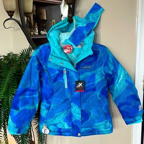 Brand New ZeroXposur Blue Sky Zip Up Hooded Insulated Winter Jacket w/ Earband - Picture 1 of 16